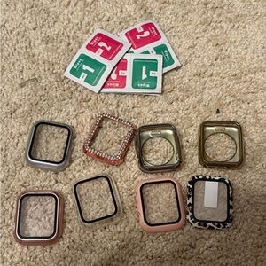 Apple Watch Screen Protectors & Cleaning Wipes Lot | Series 6 Compatible